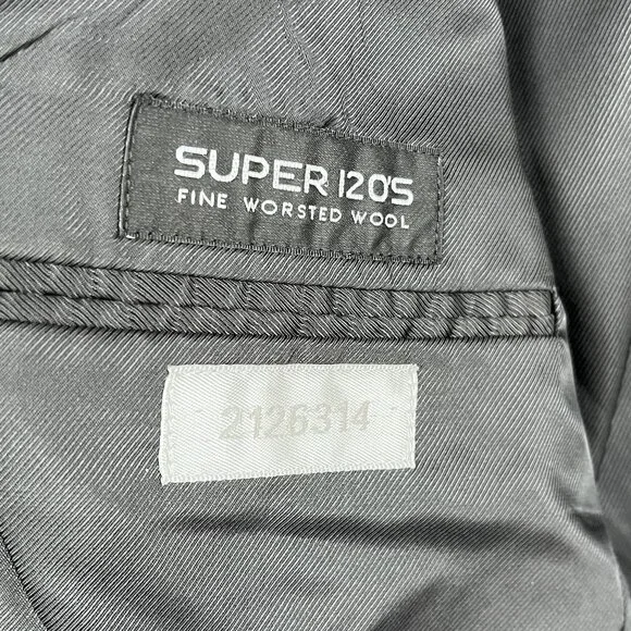 Vera Wang Black Mens Slim Fit Super 120s Blue Tuxedo Jacket 40S - Picture 4 of 9